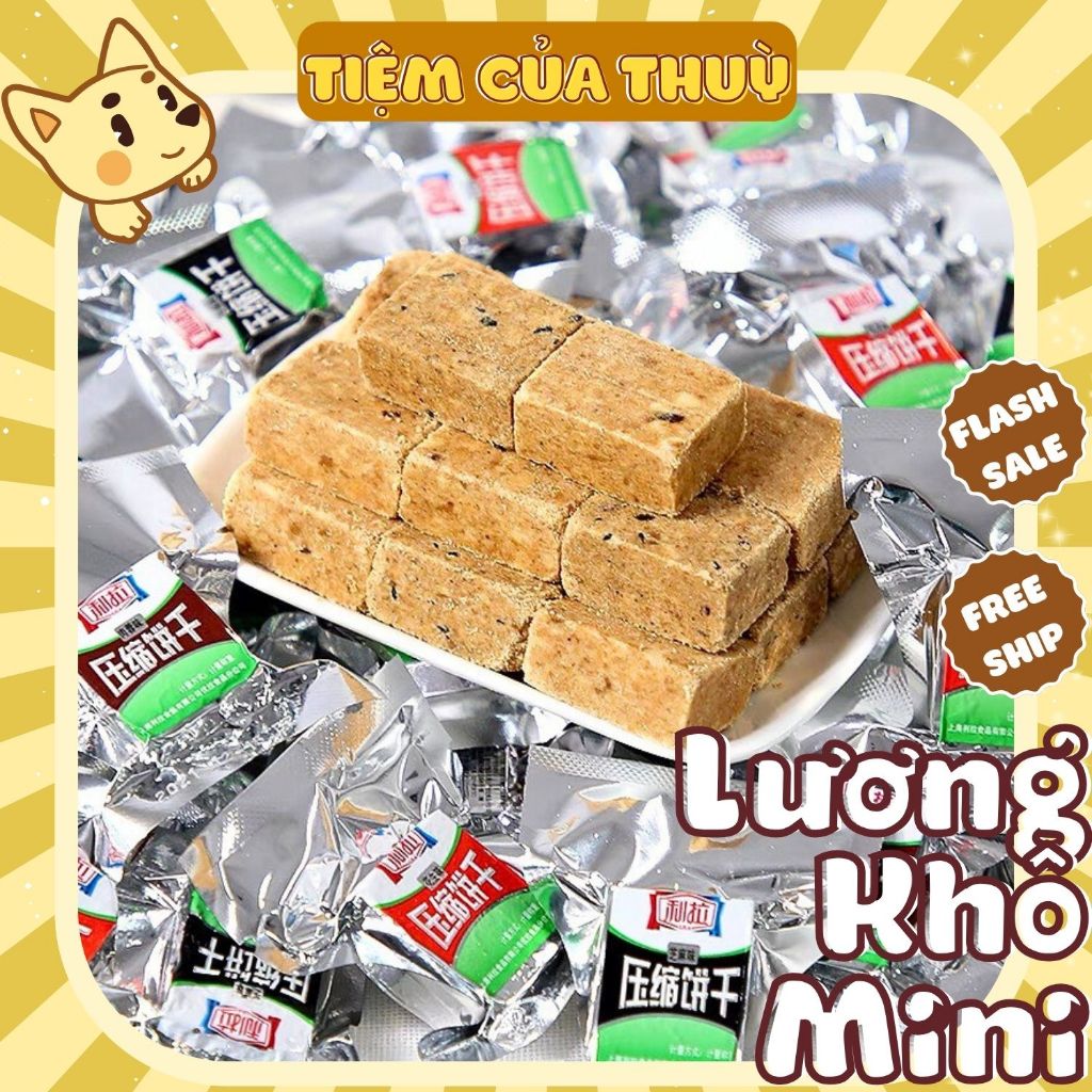 (Lẻ) Lương Khô Mini Đủ Vị - Lương Khô Nén Lila Thượng Hải, đồ ăn vặt Nội Địa