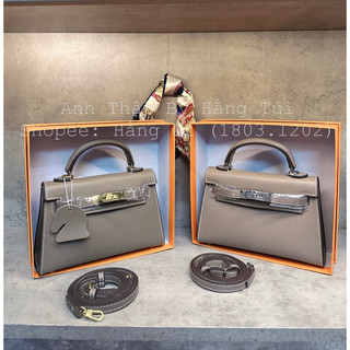 ♦️KÈM HỘP & TẶNG KHĂN♦️❤️Túi Chữ HDa xước size mini Đáy 20cm Miệng 17cm (89016)