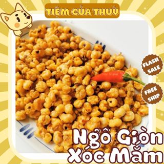 500G Ngô Giòn Xóc Mắm Cay, Ngô Nếp Sấy Giòn, Ngô Cay, đồ ăn vặt