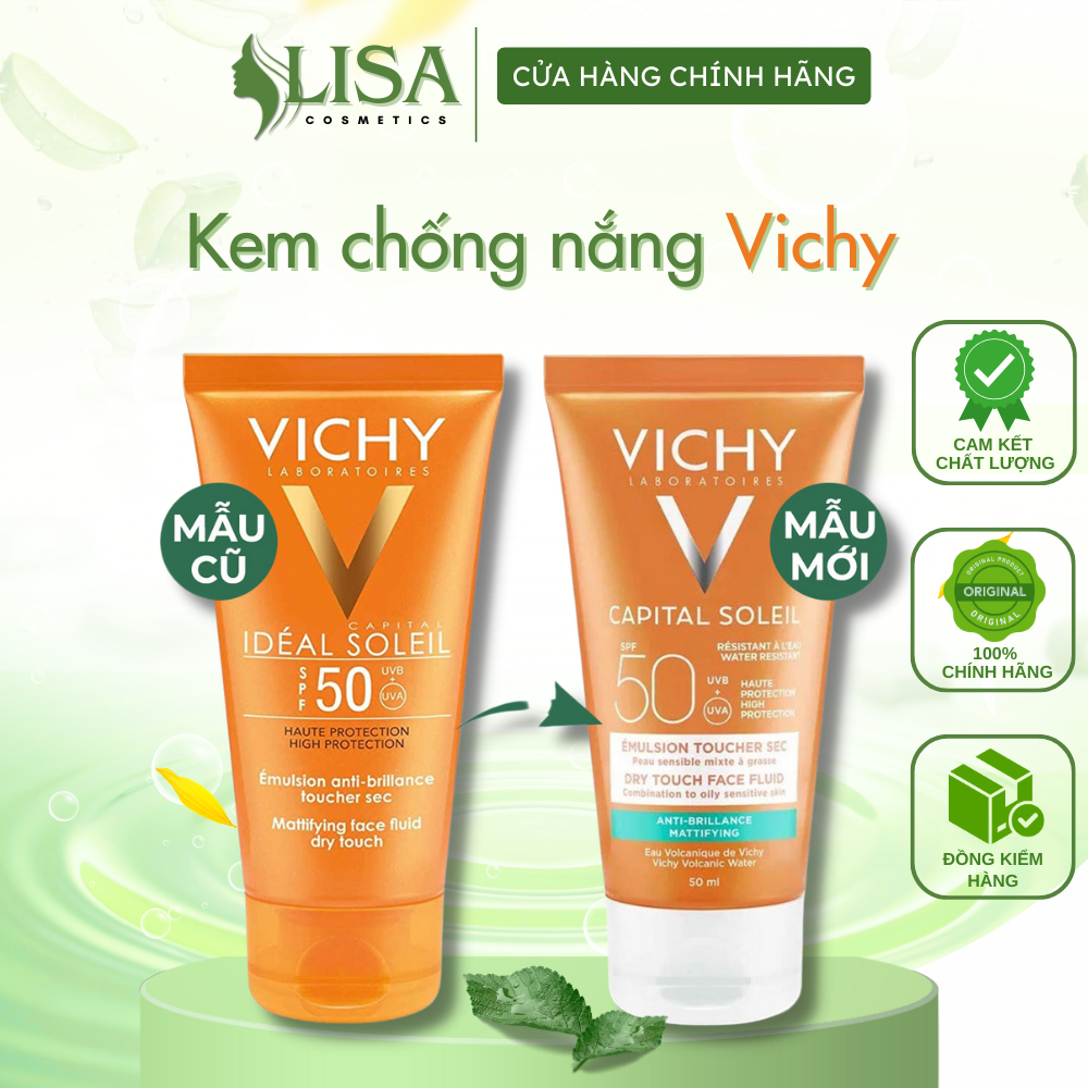 Kem Chống Nắng Vichy Capital Soleil SPF50+ Dry Touch Dành cho da dầu 50ML - lisa.cosmetics.hn