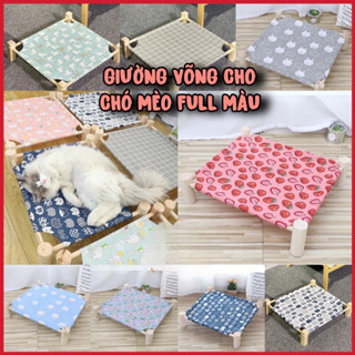 [ Giường VÕNG chân gỗ 20 Màu ] võng treo lồng cho chó mèo nhiều màu nhiều mẫu