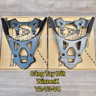 Cảng Tay Dắt Sau Xe WINNER X V2-V3-V4 Nhôm Đúc Kiểu Dáng Malay Sơn Đen Carbon