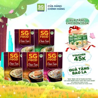 Lốc 51 - Combo 5 Cháo Tươi Sài Gòn Food 240G (Thịt Bằm, Sườn Non, Lươn, Cá Lóc, Cá Hồi)
