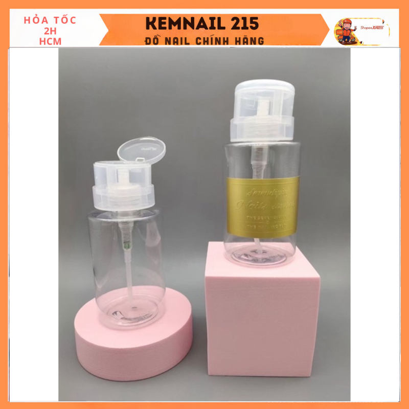 Bình nhựa nhún xịt đựng nước lau gel dung dịch cồn acetone 100ml và 200ml chuyên dụng làm móng