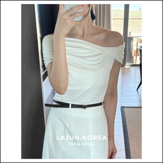 [LAJUN KOREA] Áo Trễ Xoắn Vai Soft Thun Lạnh Mềm Cao Cấp Mùa Hè Hàn Quốc