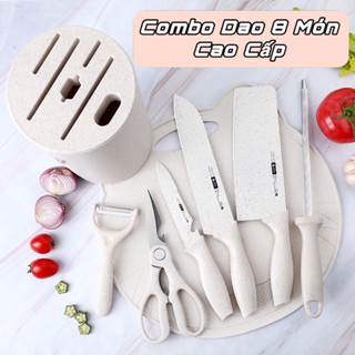 BỘ DAO LÚA MẠCH THÉP KHÔNG GỈ CHỐNG OXI HOÁ KHÁNG KHUẨN, DAO KÉO ĂN DẶM CHO BÉ, BỘ DAO NHÀ BẾP CAO CẤP, DAO THÁI THỊT