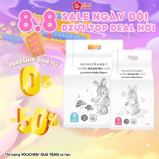 Tã/ bỉm momo rabbit dán/ quần đủ size s36/ m32/ l30/ xl28/ l28/ xl22/ xxl18/ m30 nội địa hàn quốc
