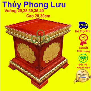 Kỷ chiện vuông,chân loa gỗ hương,đôn chiện sen cao 20,30cm mặt vuông 25,30,35
