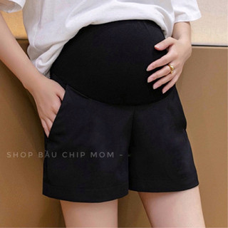 Quần đùi bầu, quần sooc bầu dáng A trẻ trung - mềm mát siêu xinh, hàng chuẩn đẹp size đến 100kg