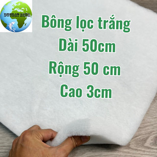 Bông lọc nước trắng size 50x50x3cm vật liệu lọc bể cá loại dày tốt trắng cứng bền
