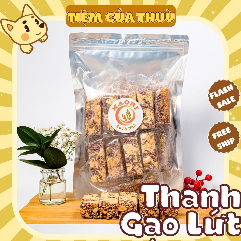 500G Thanh Gạo Lứt Chà Bông Ăn Kiêng Healthy, 22~24 Thanh Ngũ Cốc, Thanh Cơm Lứt Mix Hạt Chà Bông