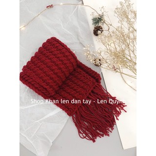 Khăn len đan tay vặn thừng 2 mặt giống nhau - Quà tặng handmade phù hợp cho cả nam và nữ