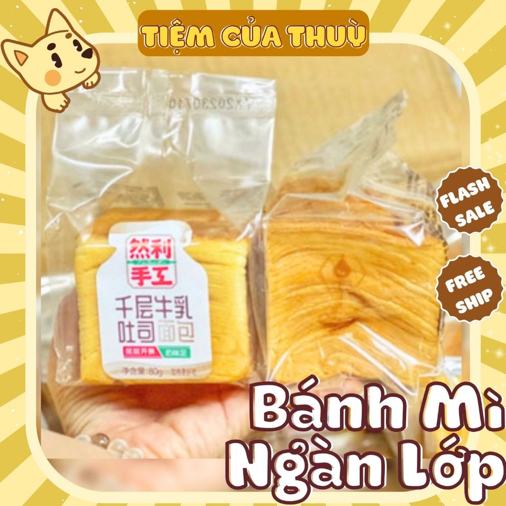SET 3 Bánh Mì Ngàn Lớp Mini Bơ Sữa Nhiên Lợi/Ranli 80G, Bánh Gối Sandwich Ngàn Lớp Thơm Ngon