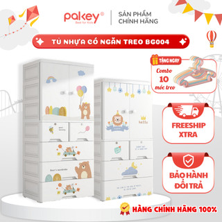 Tủ Quần Áo Cho Bé, Tủ Nhựa Có Ngăn Treo Họa Tiết Ngộ Nghĩnh Đáng Yêu, Bánh Xe Di Chuyển Dễ Dàng Tiện Lợi