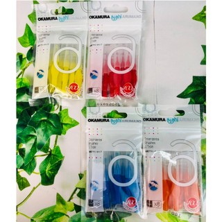 Bàn chải kẽ răng Okamura Asahi dạng chữ i ( 8 cái/ bịch ) - Bàn chải kẽ Okamuara dạng chữ i thẳng chăm sóc răng miệng