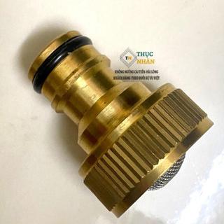 Khớp nối đồng đầu nước vào máy xịt rửa, phụ kiện máy rửa xe áp lực cao ( có kèm lưới lọc bên trong)