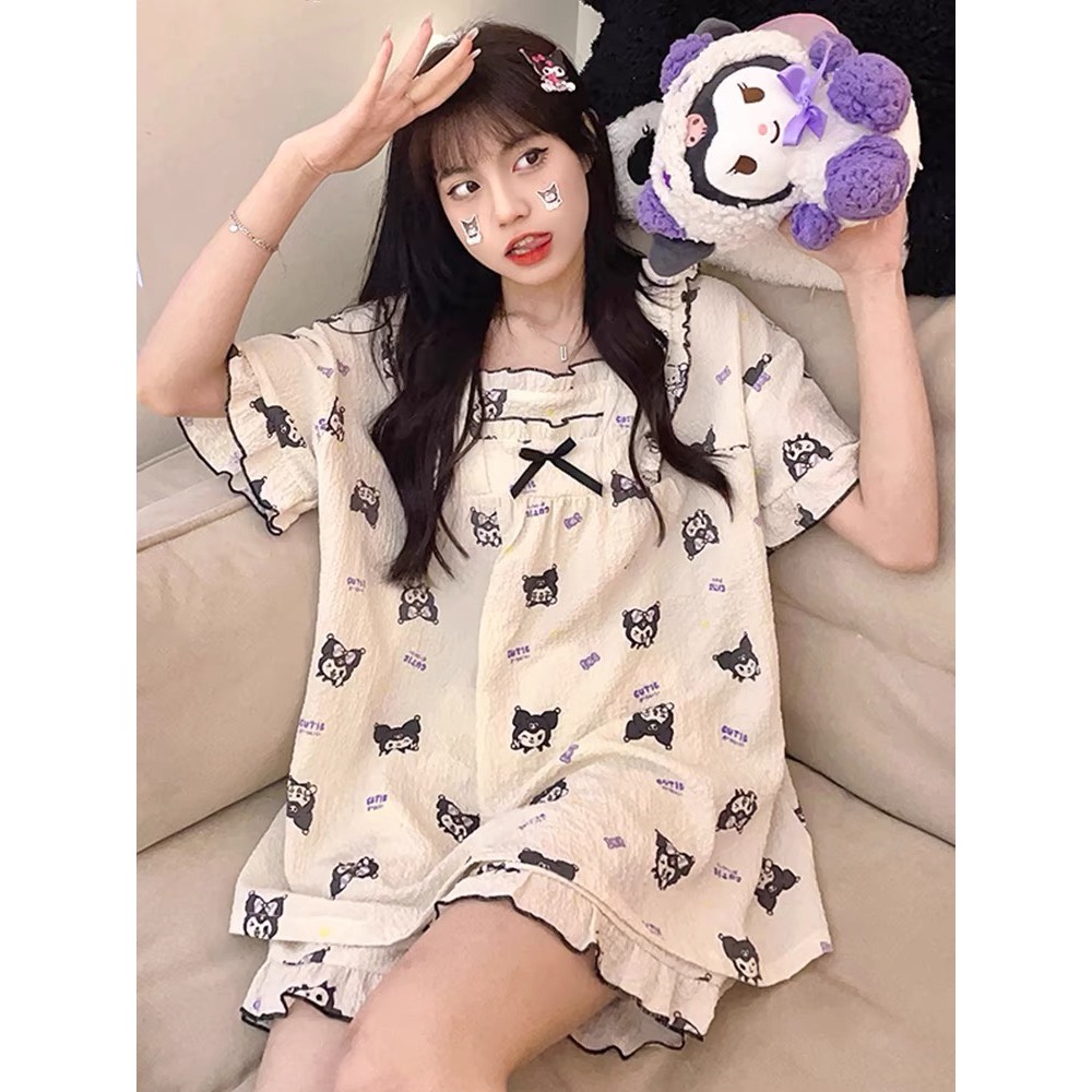 {Hàng Có Sẵn} Bộ Ngủ Cộc BC3 Đen Đồ Ngủ Nữ, Đồ Ngủ Cute, Bộ Ngủ Cộc, Bộ Đồ Ngủ Nữ, Set Ngủ Cộc, Set 