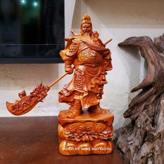 Tượng quan công quan vân trường gỗ hương cao 30 cm