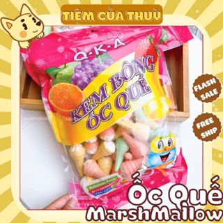 Kẹo Kem Bông Ốc Quế, Kẹo Bông Gòn Marshmallow, đồ ăn vặt tuổi thơ, Tiệm ăn vặt Thuỳ Bùi