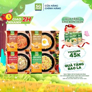 Combo 4 gói cơm chiên SG Food vị Dương châu, Hải sản ngũ sắc, Kim chi, Cá mặn gà xé 200g