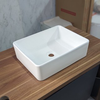 Chậu rửa mặt - Lavabo chữ nhật đặt bàn 610
