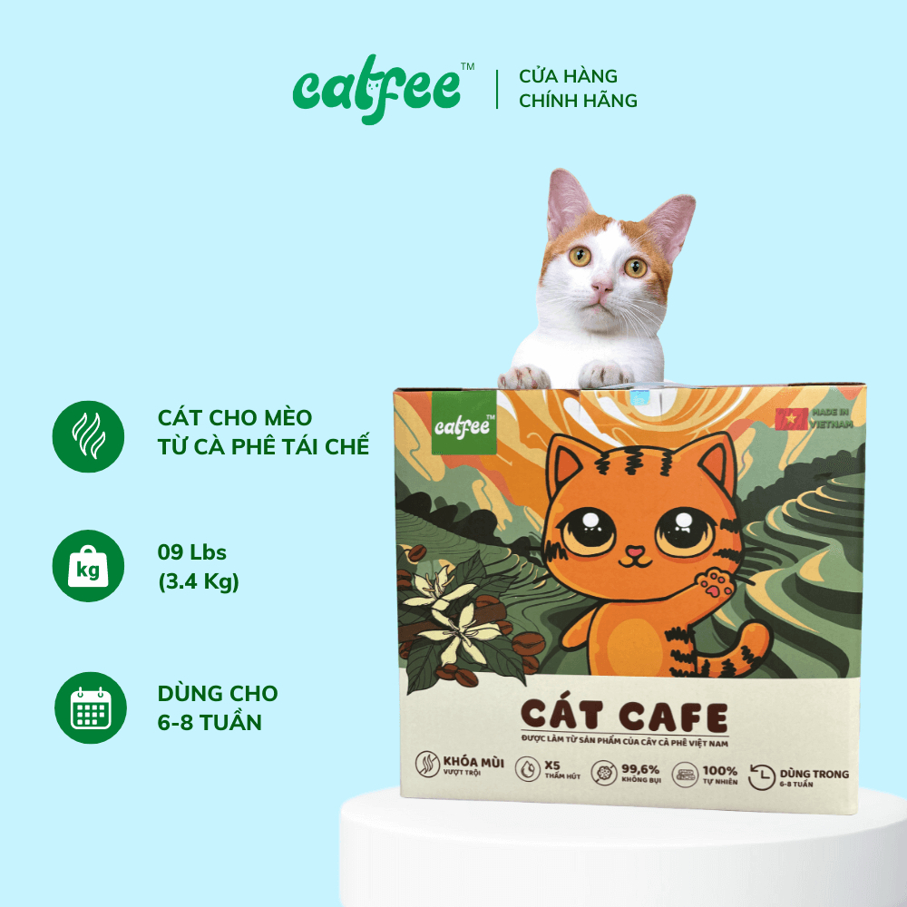 [Hỏa tốc] Cát Vệ Sinh Cho Mèo Catfee - Hương Bã Cà Phê Mới – Phân Phối Chính Hãng - Xuất Xứ Việt Nam