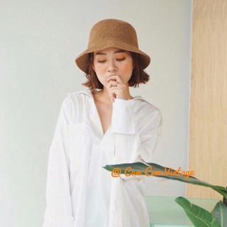 MŨ BUCKET DẠ BASIC HEO MI NHON VÀNH THẲNG