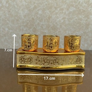  Bộ thờ cúng gốm sứ Kim Sa Cao Cấp lư hương bát nhang bình đĩa áng chum ly đèn dầu ống cát vàng trắng vỉ hứng tàn 