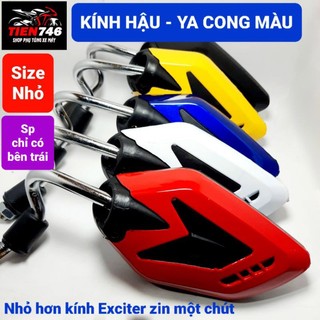 Gương chiếu hậu, kính hậu kiểu ya cong size nhỏ nhiều màu, chân kính 10mm, 1 cái lắp bên trái.