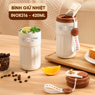 Bình cà phê inox316 420ml giữ nhiệt tuấn phát