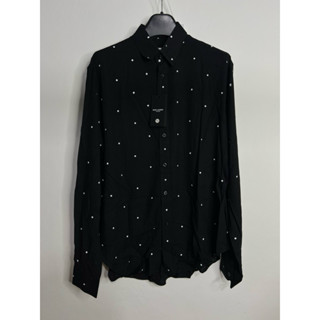 SLP - ÁO SƠ MI NAM NỮ TAY DÀI VISCOSE SAIN.T LAUREN.T, HỌA TIẾT CHẤM BI NHỎ, ĐỦ TAGS, MỀM MÁT, HIGH QUALITY MENSWEAR