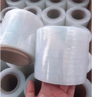 Màng quấn pe 10cm ☀️ Màng PE 1 Tấc ☀️màng quấn hàng hóa đóng gói -  Rộng 10cm Nặng 500gram - Bao Bì Khả Anh (cao 10cm)