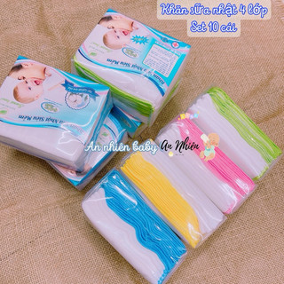 Khăn sữa xô nhật 4 lớp (set 10 cái)
