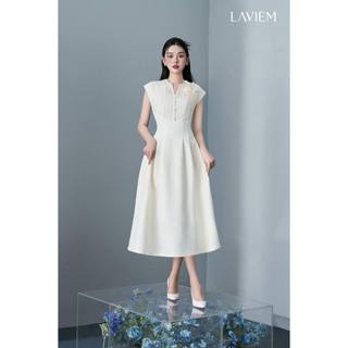 Laviem - váy be phối ren cổ v mimi dress