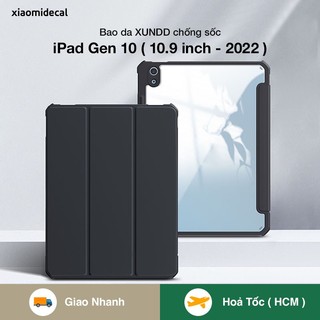 Bao da XUNDD iPad Gen 10 chống trầy, chống sốc, mặt lưng trong