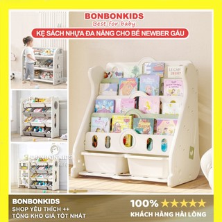 Kệ sách nhựa cho bé Newber cao cấp Kệ sách trẻ em nhựa nguyên sinh an toàn, Giá sách cho bé