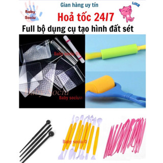 Bộ 4/8/14 dụng cụ nặn tạo hình/thanh lăn đất bằng nhựa siêu bền và tiện lợi
