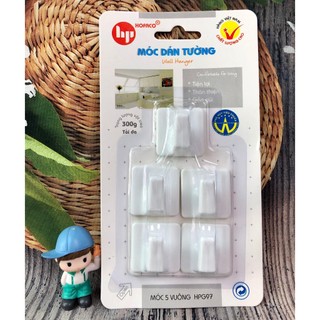 Móc dán tường bằng nhựa cao cấp HOFACO – Móc 5 vuông HPG97 Hồng Phát