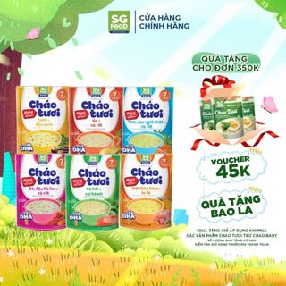 Lốc 61 - Combo 6 Cháo Tươi Baby 240g (Gà, Thịt Bằm, Bò, Tôm, Lươn, Cá Hồi) Sài Gòn Food