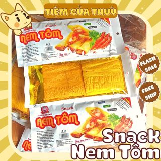 SET 10 Gói Snack Nem Tôm BA ANH EM Chua Cay, Que Tăm Cay, đồ ăn vặt nội địa
