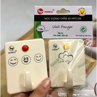 Móc dán treo tường nhỏ gọn, tiện lợi HOFACO - Móc vuông HPG124 Nhựa Hồng Phát