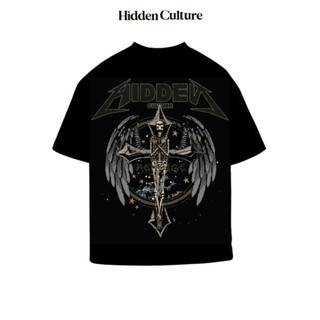 Áo thun boxy hidden culture - skeleton revenge t-shirt - black