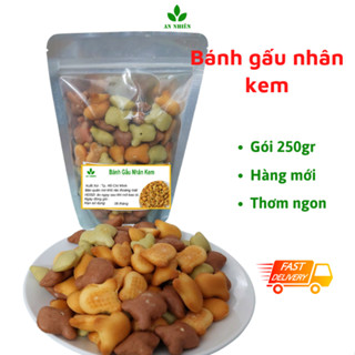 Bánh gấu nhân kem Thiên hồng, chùm ngây, cafe, socola túi 250gr