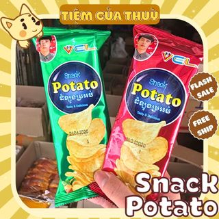10 GÓI KHOAI TÂY BIMBIM POTATO MỚI, snack khoai tây lát, đồ ăn vặt, ăn vặt tuổi thơ cổng trường