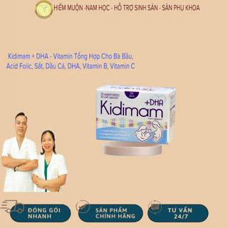 Thực phẩm bảo vệ sức khoẻ Kidimam + DHA bổ sung DHA và Vitamin cho phụ nữ mang thai và cho con bú