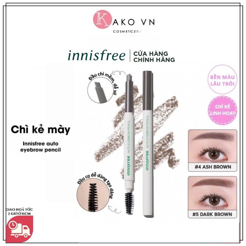 Chì kẻ chân mày innisfree Auto Eyebrow Pencil