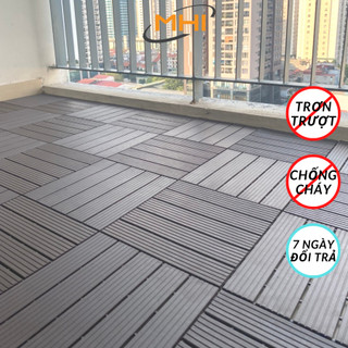 Combo5 Vỉ Nhựa Lót Sàn Ban Công Loại Bản To 31cm*31cm*2cm. Tấm Gỗ Nhựa lót sàn  Ban Công,Sân Vườn