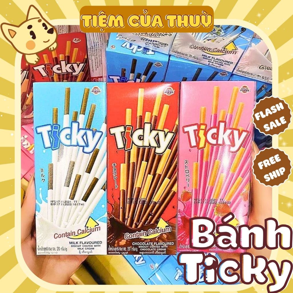 Bánh que Ticky Socola Sữa Thái Lan |hộp 20g/ 6que|