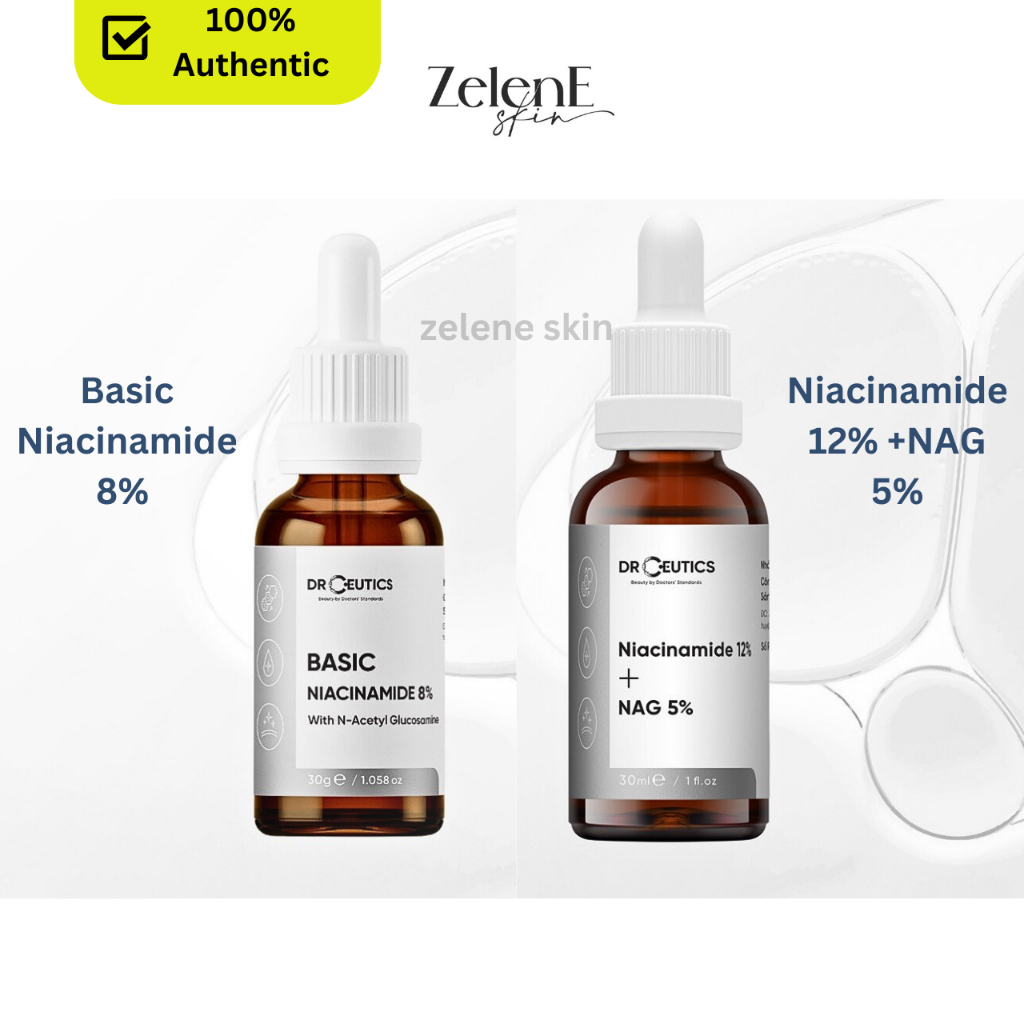 Serum B3 Niacinamide 8% và 12% DrCeutics Giảm Thâm Sáng Da Kiềm Dầu 30ml-Zelene Skin
