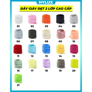 [Dẹt 22 Màu] Dây Giày Dẹt 2 Lớp Cao Cấp Siêu Dày Dặn Cho Giày Thể Thao Sneaker HYLUX